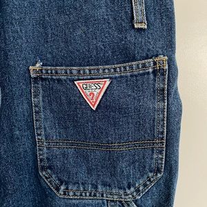 Vintage Guess jeans denim cutoff overall shorts
